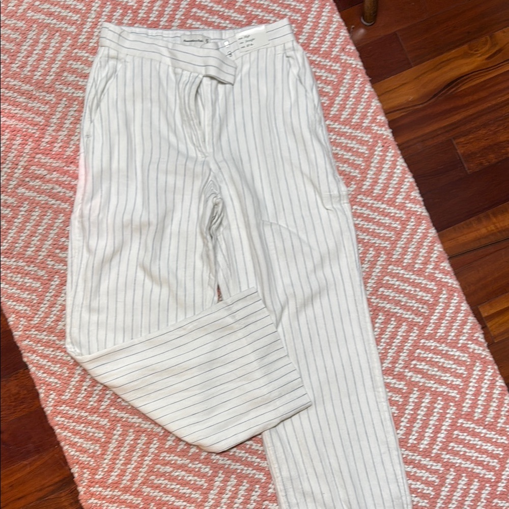 Striped White and Blue Pants